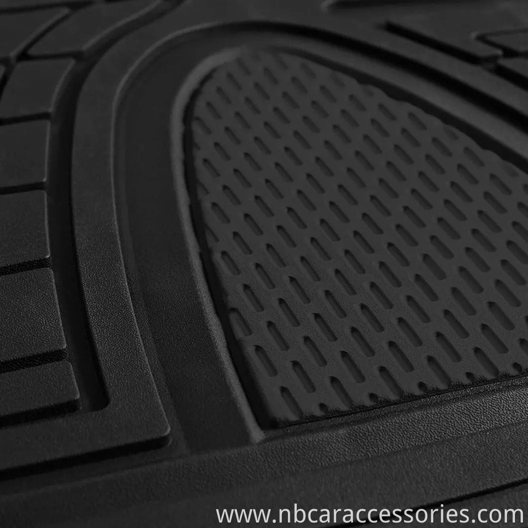 Black Rubber Floor Mat (Heavy Duty Tall Channel, Full Set Trim to Fit)